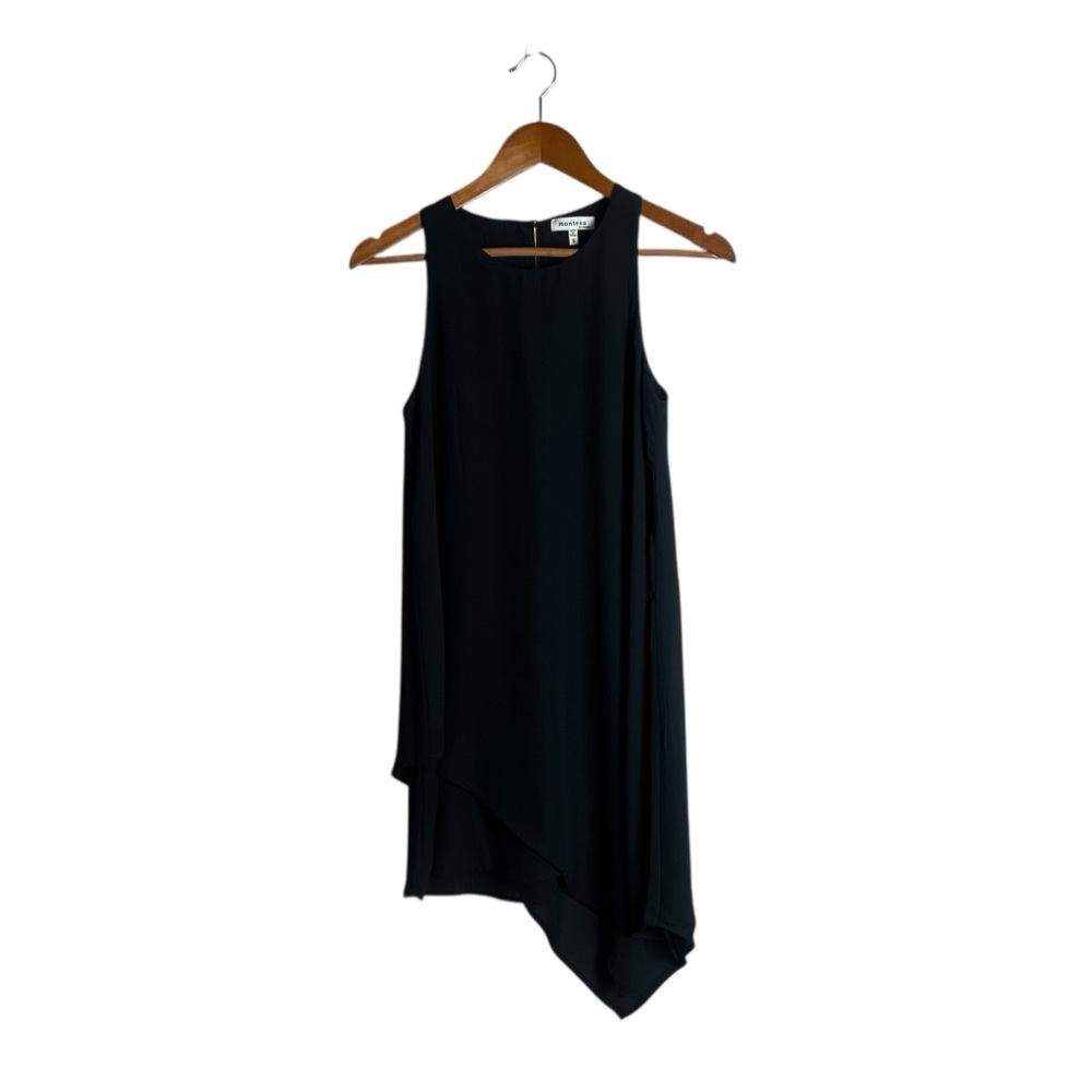 Monteau black sleeveless asymmetrical dress